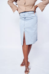 Effortlessly Chic Denim Midi Skirt