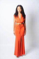 2-Piece Maxi Skirt Set w/Slit