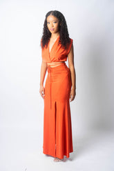 2-Piece Maxi Skirt Set w/Slit