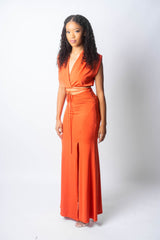 2-Piece Maxi Skirt Set w/Slit