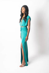 2-Piece Maxi Skirt Set w/Slit