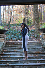 Two-Toned Color-blocked Sweater Dress (Black/Grey)